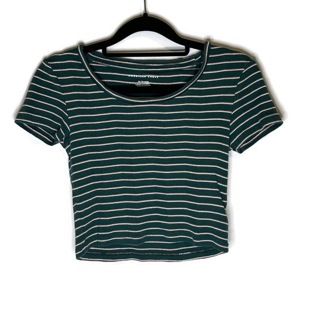 American Eagle Women's Green Crop Top XS (EUC)